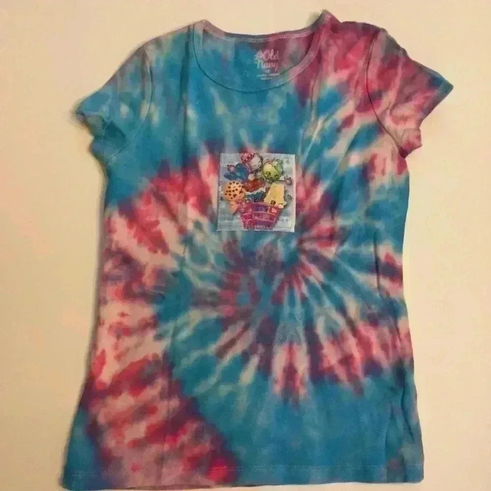 NWOT Shopkins Tie dye T-shirt girl M old navy